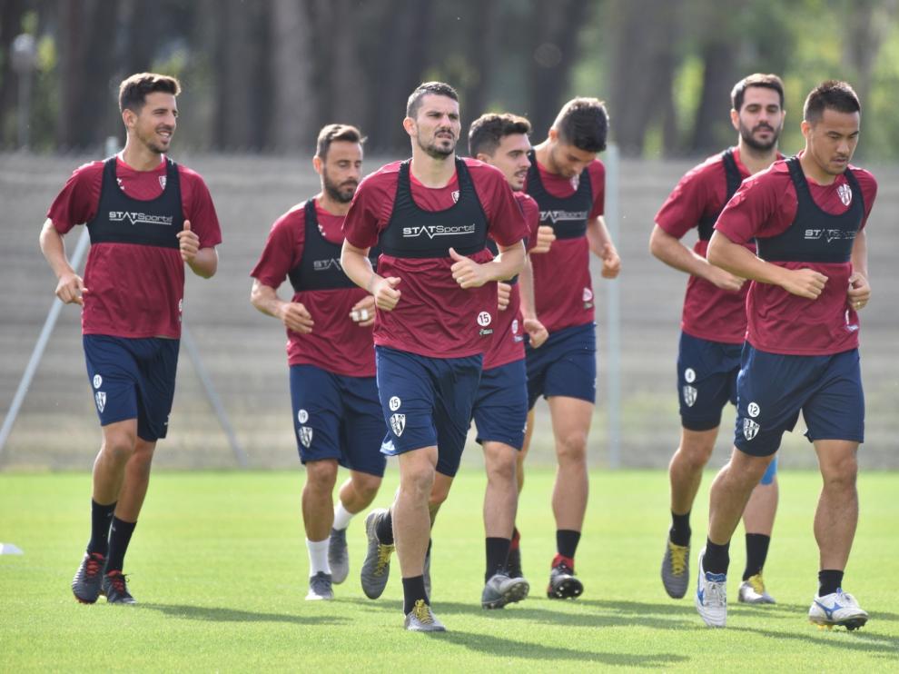 Los titulares trabajan en el gimnasio en la primera sesión previa al Albacete