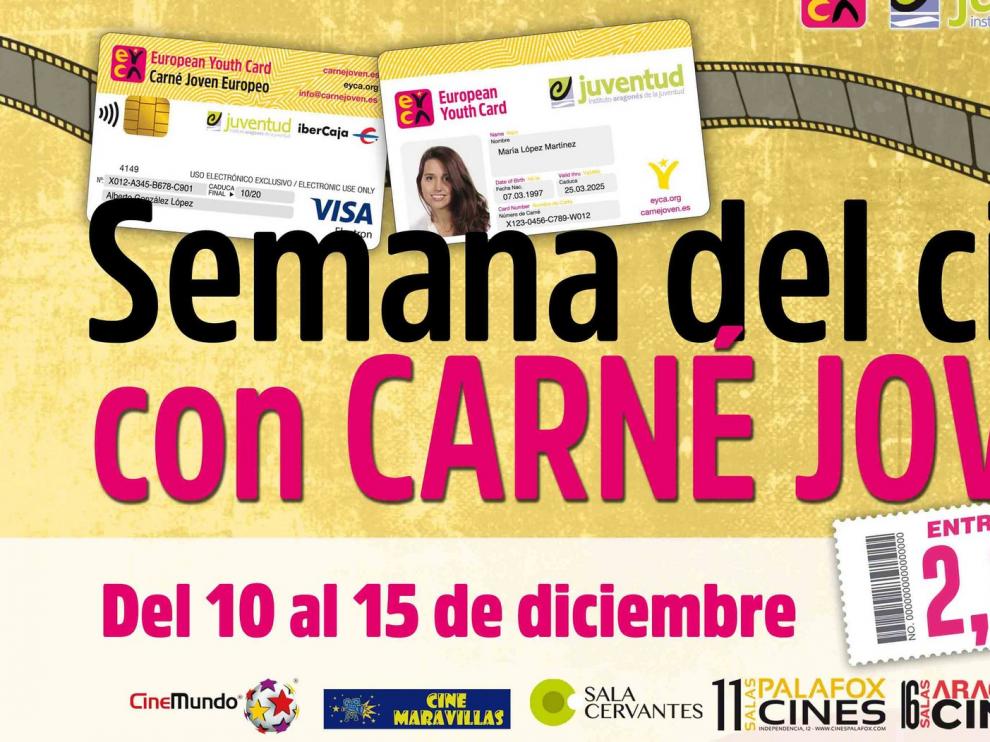 El Instituto Aragonés de la Juventud celebra la Semana del Cine con el Carné Joven