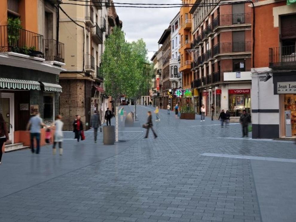 El Ayuntamiento de Huesca adjudica de forma definitiva las obras pendientes de reurbanización del Coso Bajo