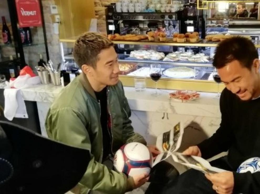 Aragón se promociona en Japón con Okazaki y Kagawa