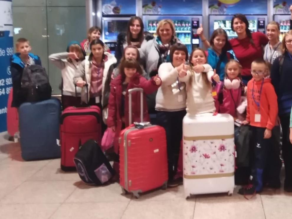 Unos cuarenta niños ucranianos pasan las navidades en Aragón
