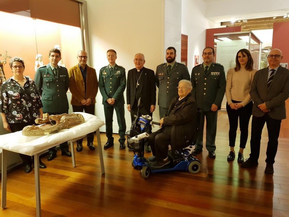El Museo Diocesano de Barbastro-Monzón recupera una talla de Santa Ana gracias a la Guardia Civil
