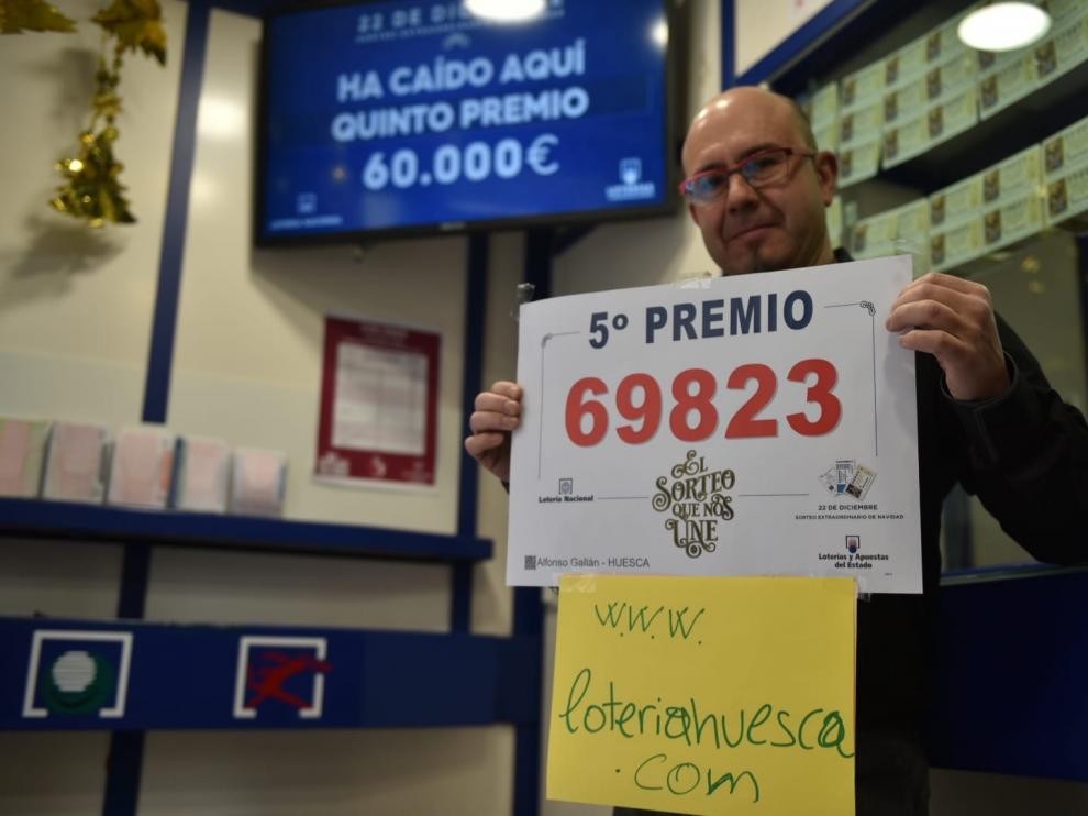 Los quintos premios dejan 60.000 euros en Huesca, 24.000 en Aínsa, 12.000 en Benasque y 6.000 en Jaca