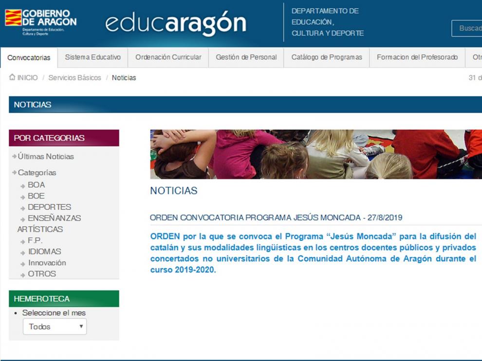 El programa "Jesús Moncada" lleva el catalán a 16 centros de la provincia de Huesca