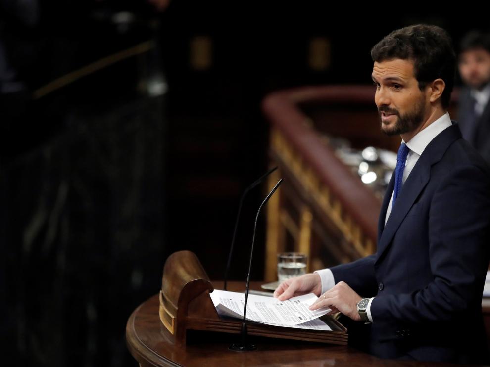 Casado acusa a Sánchez de "engaño masivo" a los españoles con su Gobierno "ultra"