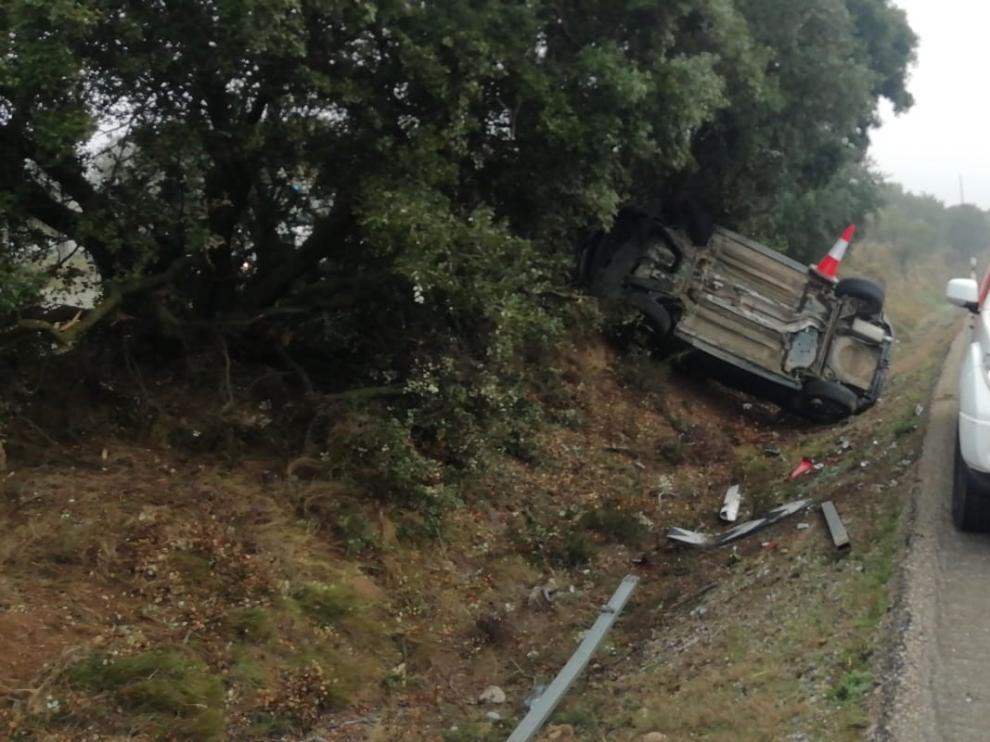 Tres accidentes en las inmediaciones de Barbastro con pocos minutos de diferencia
