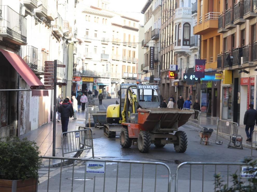 Ya están en marcha las obras en el Coso Bajo de Huesca