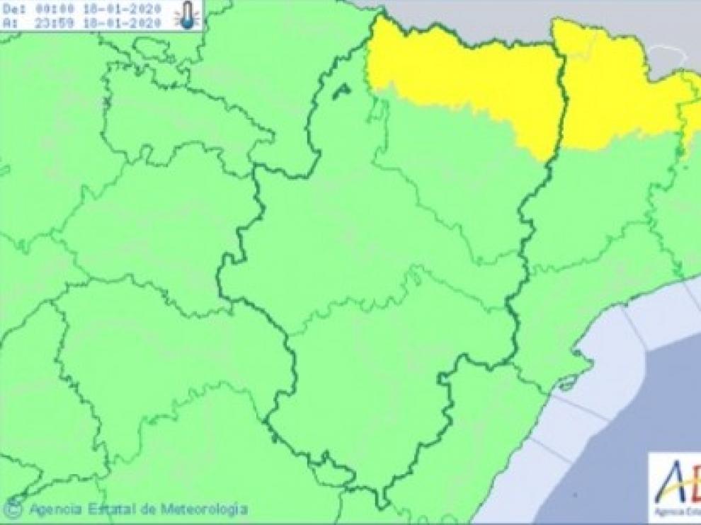 Aviso amarillo por temperaturas mínimas en el Pirineo oscense este sábado