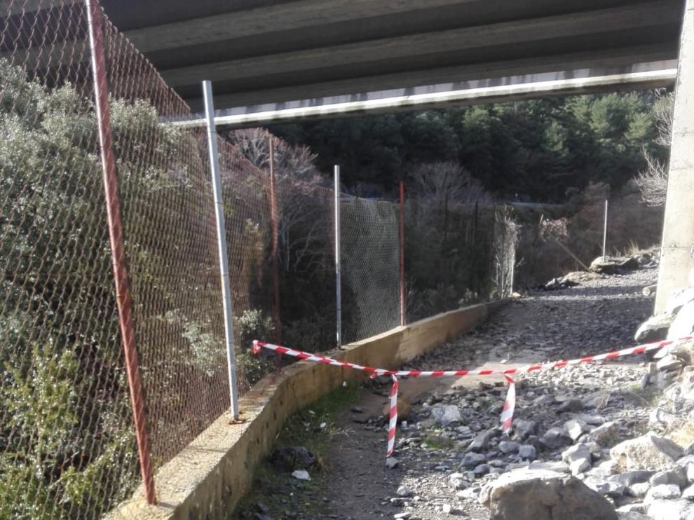 Corte del Camino de Santiago entre Canfranc y Villanúa por las obras en la N-330