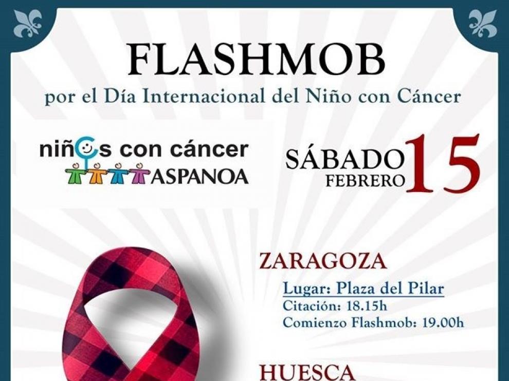 La plaza Luis López Allué, escenario de un Flashmob jotero para visibilizar el cáncer infantil