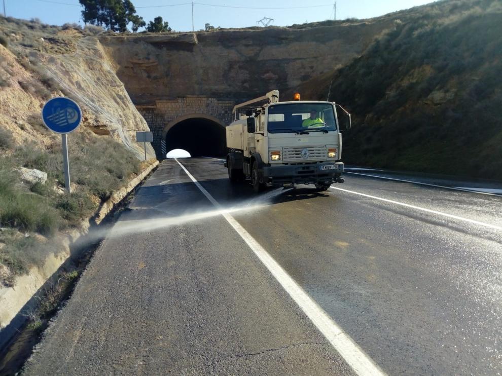 Reabierto al tráfico el túnel de la antigua Nacional II en Fraga