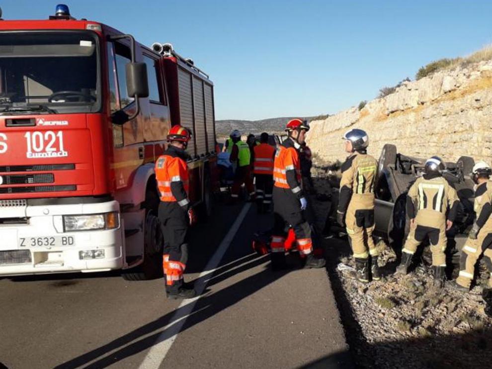 Herido en un siniestro en el término turolense de Muniesa