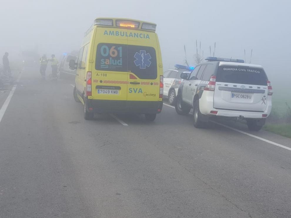 Cuatro heridos en el choque de un turismo y una furgoneta en la A-1239 entre Binéfar y Esplús
