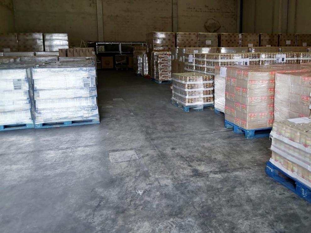 Se distribuyen en Aragón 711 toneladas de alimentos para las personas más desfavorecidas