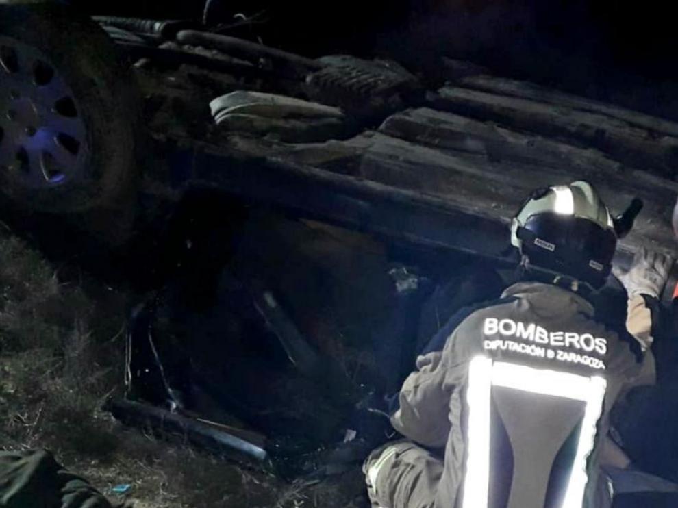 Fallece un conductor en un accidente circulación en Mediana de Aragón