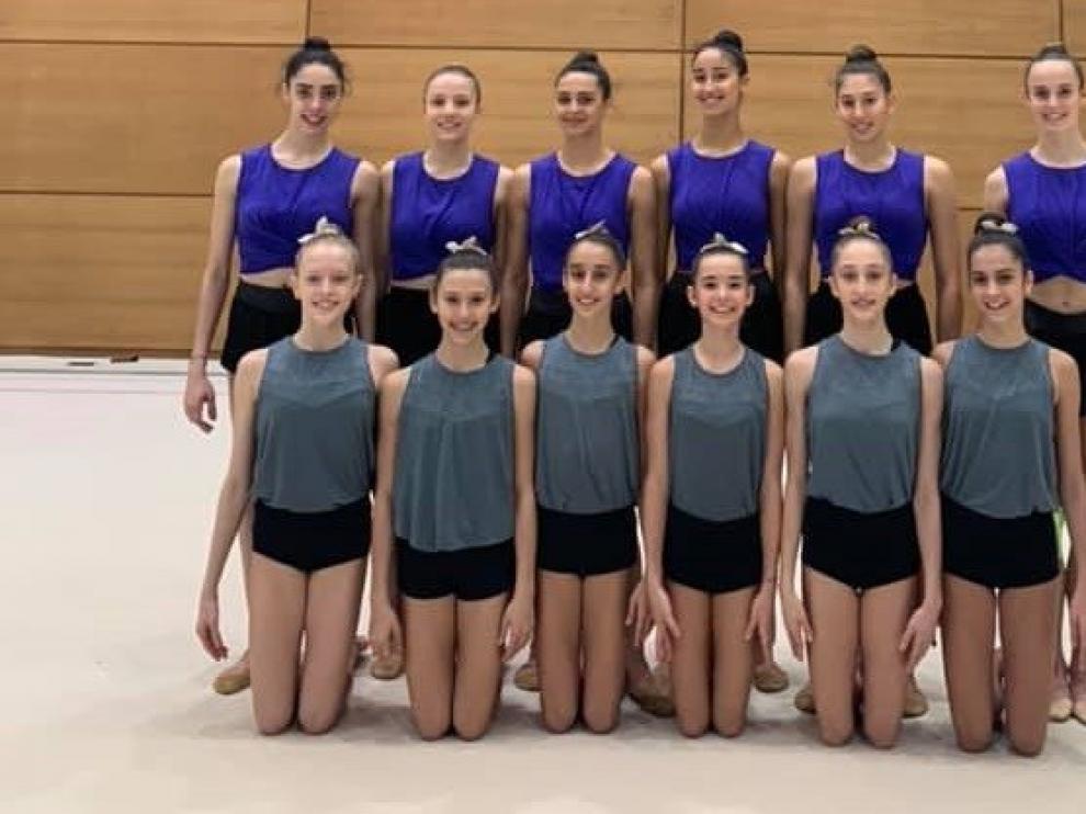 Inés Bergua, con el equipo nacional sénior en Zaragoza