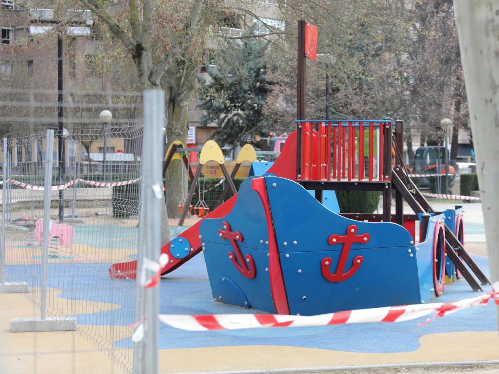 Trabajos de mejora en el Parque Miguel Servet