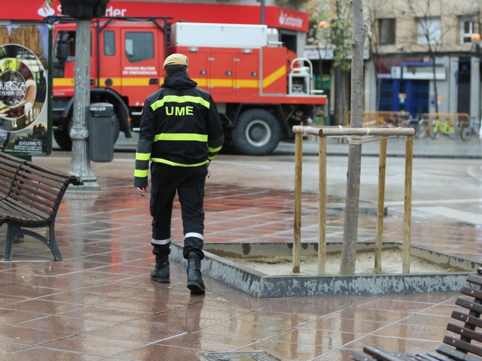 La UME reconoce las "zonas sensibles" para desinfectar Huesca, Jaca y Sabiñánigo