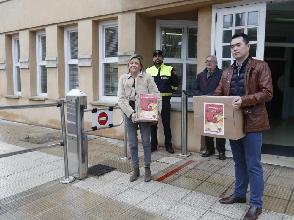 Empresarios chinos donan mascarillas, guantes y termómetros a Huesca y Zaragoza