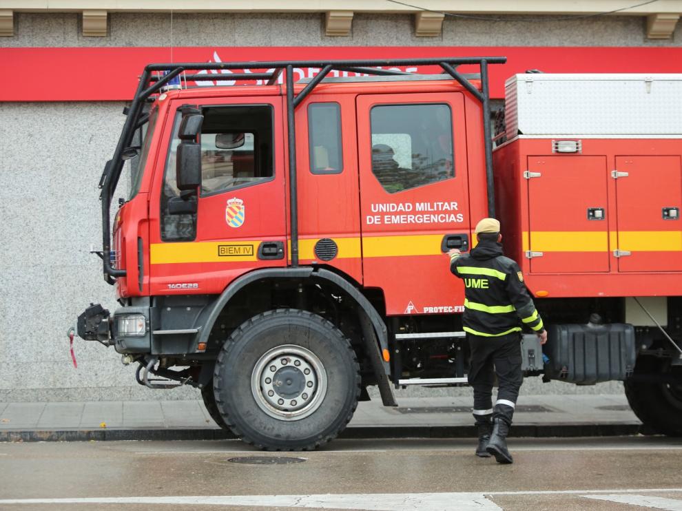 La UME desinfecta residencias en Ansó, Biescas, Sabiñánigo y Jaca