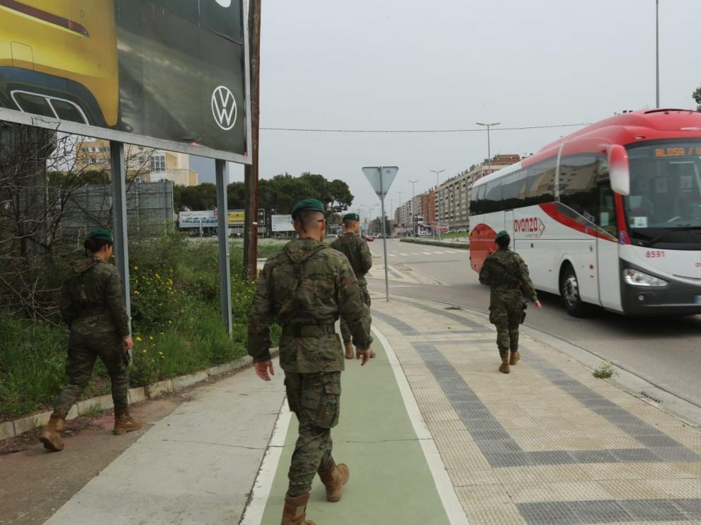 Militares del Regimiento Galicia 64 inician labores de reconocimiento en Huesca por el coronavirus