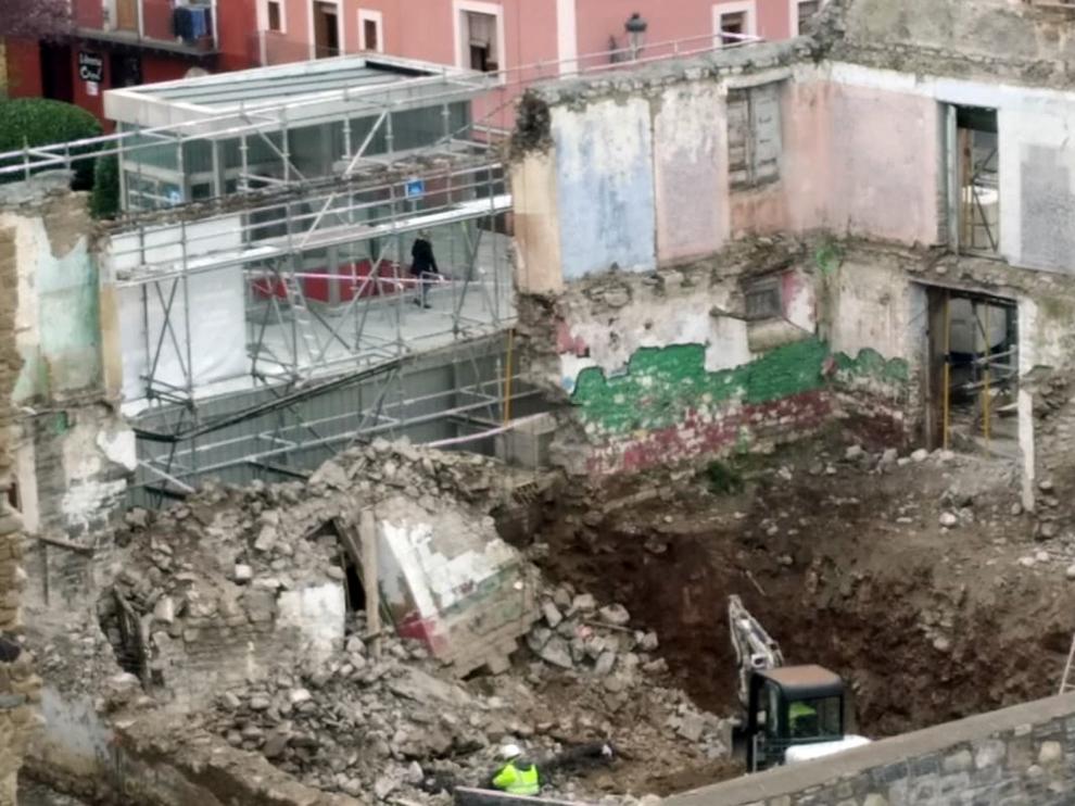 Jaca evalúa Casa Burro tras el derrumbe del lunes