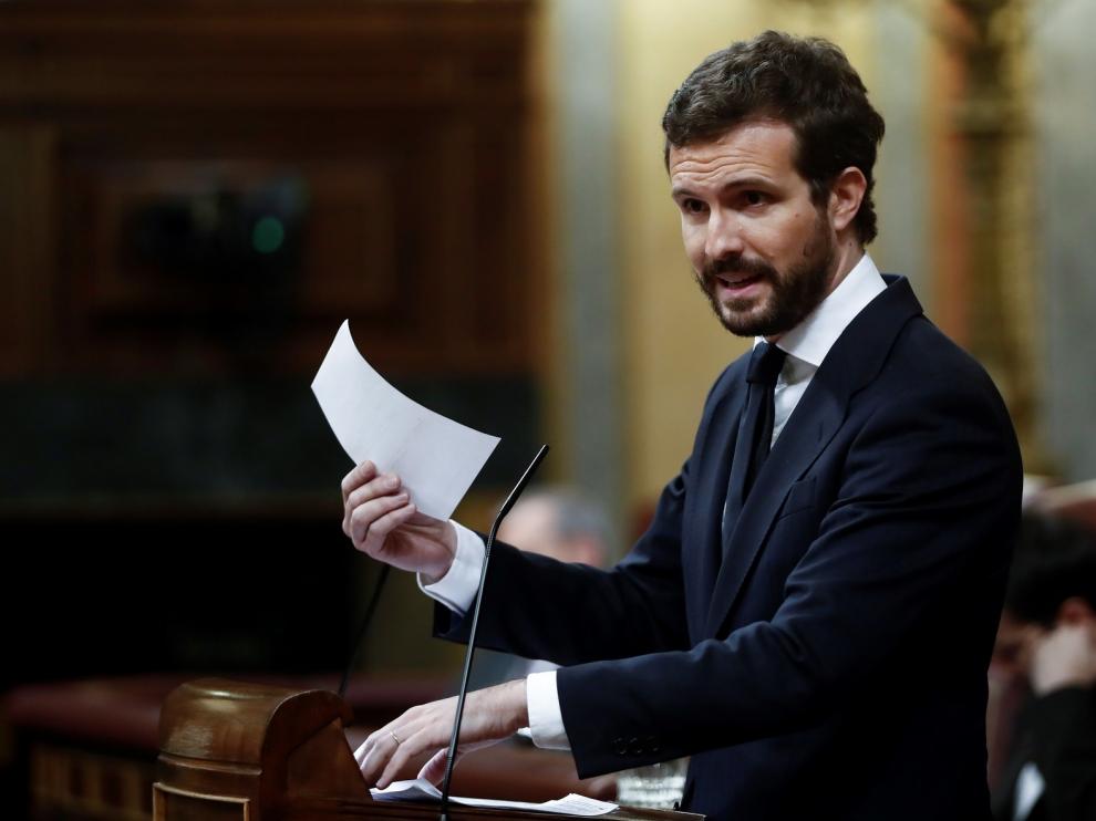 Casado pide una comparecencia semanal de Sánchez en el Congreso
