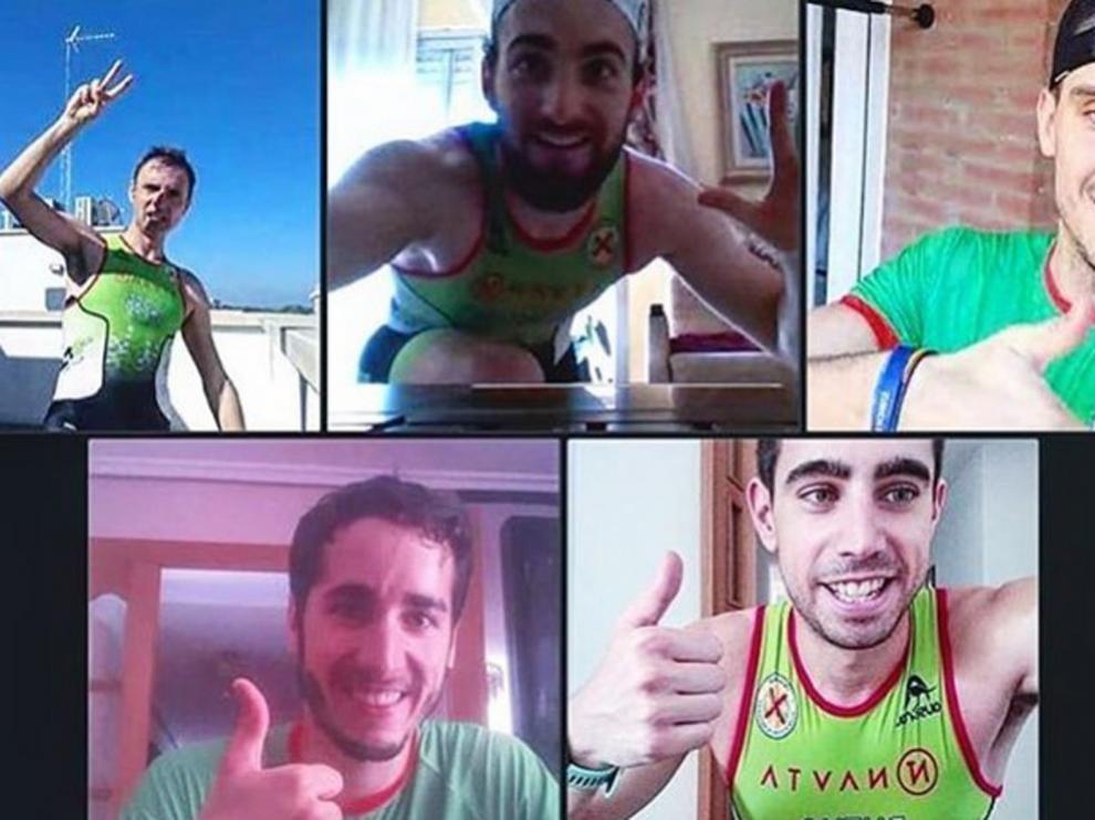 Multitudinario duatlón solidario aragonés desde casa