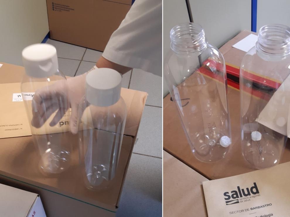 Envases para gel y lejía llegan al Hospital San Jorge y al Comarcal de Barbastro