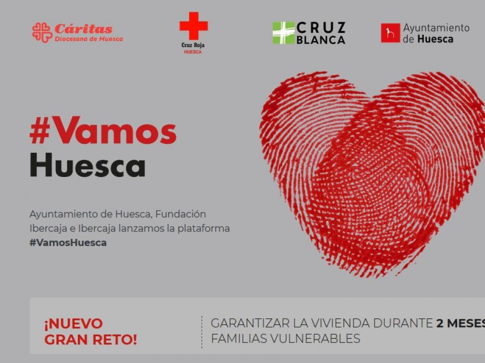 "Vamos Huesca" cubre en tres días su primer reto y lanza uno nuevo para ayudar a 10 familias oscenses