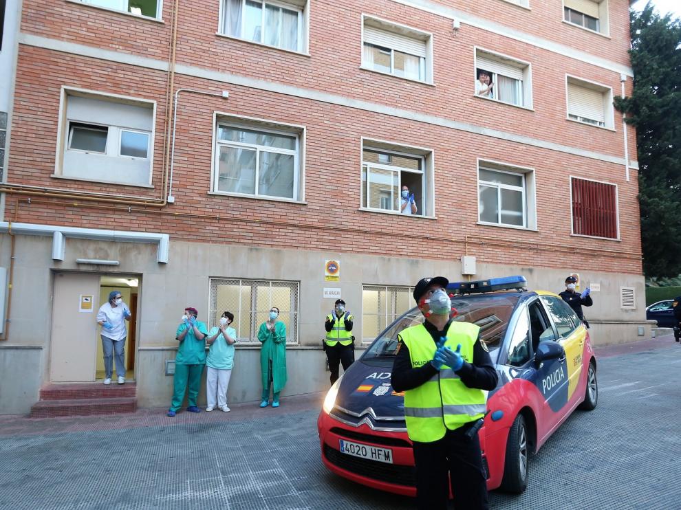 Apoyo al primer policía ingresado en la provincia de Huesca por coronavirus