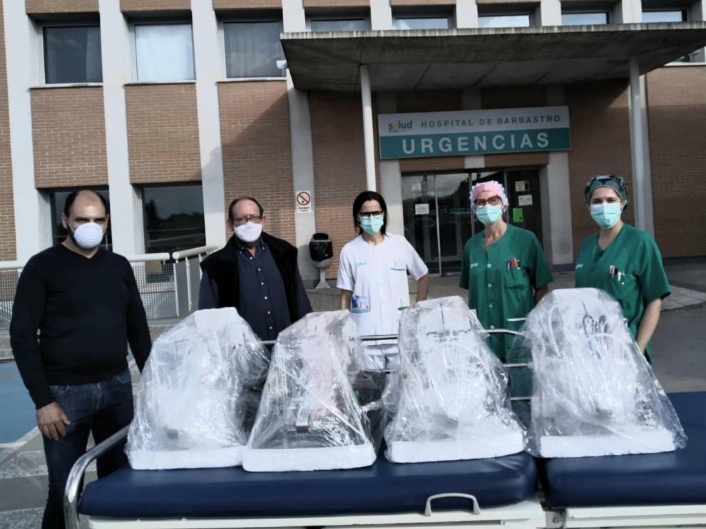 Llegan a Barbastro cuatro equipos de automatización de funcionamiento de respiradores manuales