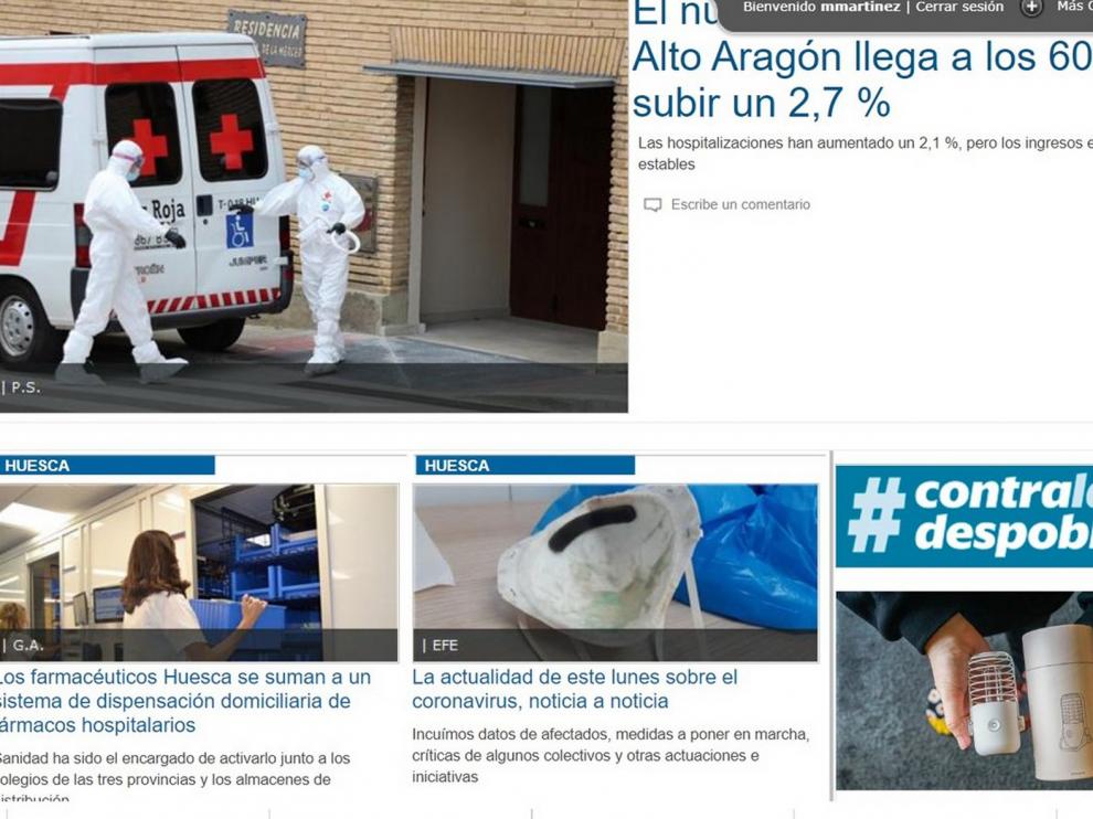 Diariodelaltoaragon.es registra en el mes de marzo su cifra récord de 223.000 usuarios