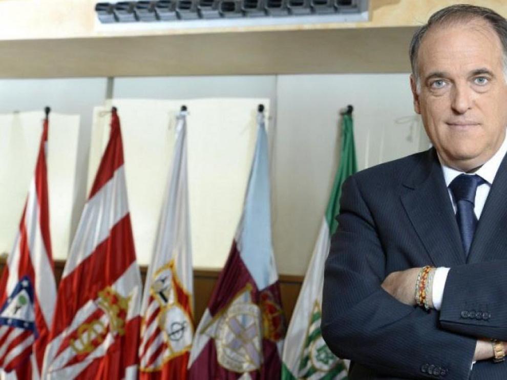 Tebas, sobre la vuelta de LaLiga: "Estamos muy contentos, pero no podemos bajar la guardia"