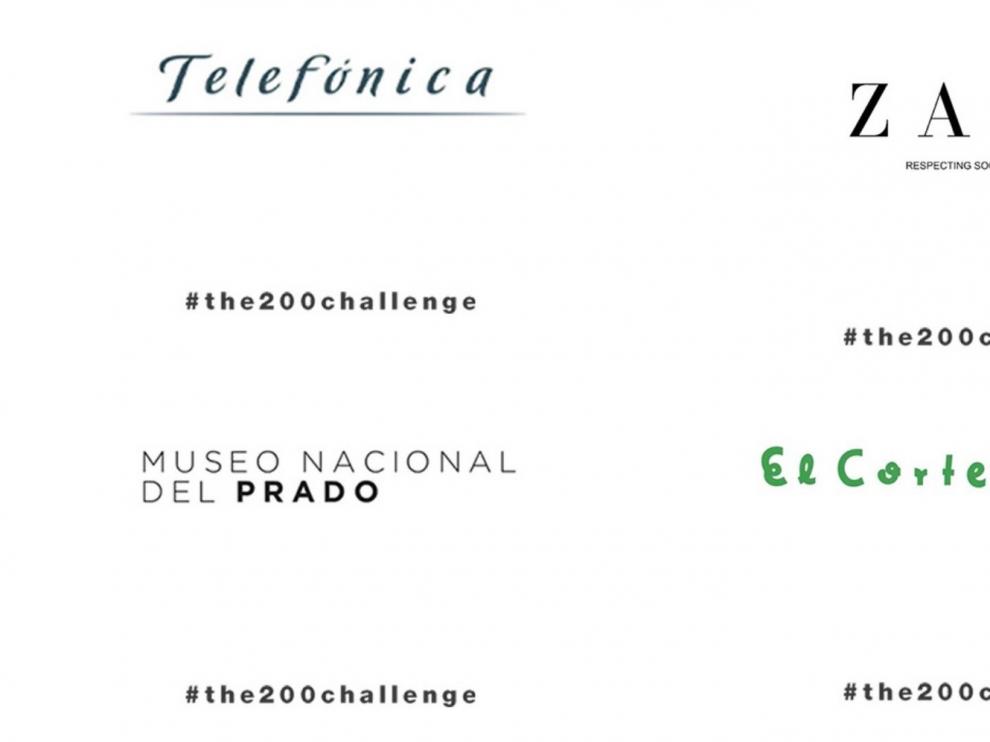 Zara, Telefónica, Iberdrola o El Corte Inglés se unen a #The200Challenge y cambian temporalmente su logo