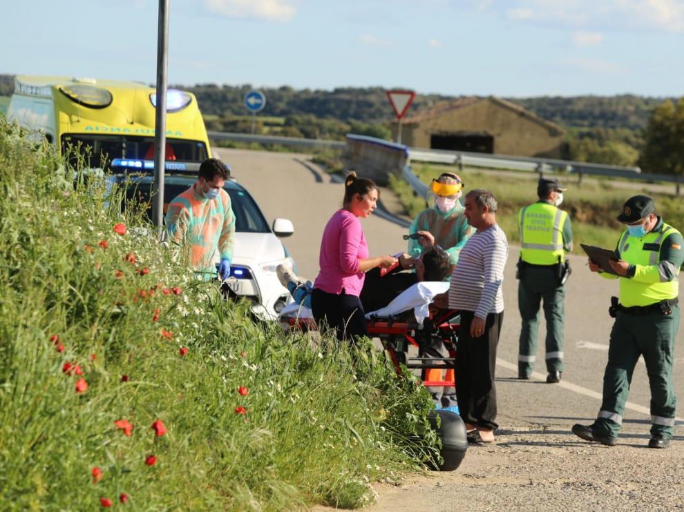 Un herido por la colisión entre una moto y un coche en Velillas