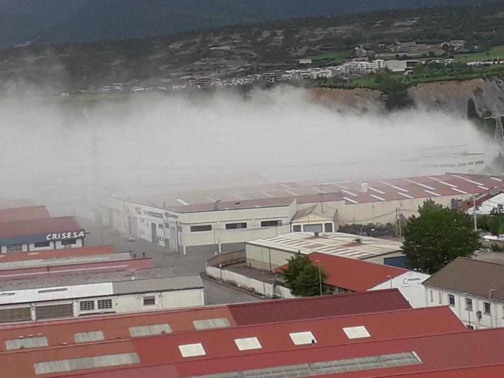 La Guardia Civil investiga el incendio en Orache Desinfection en Sabiñánigo
