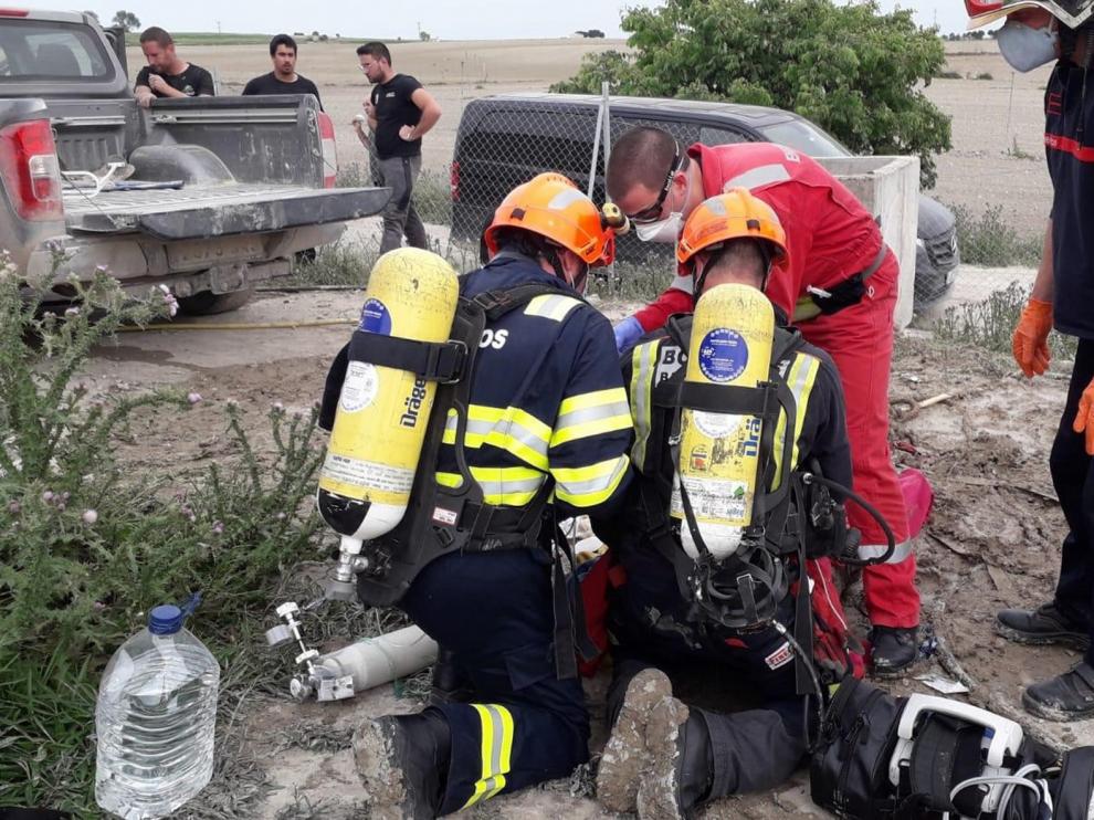 Cuatro personas resultan intoxicadas, dos graves, en un colector de purines en Bujaraloz