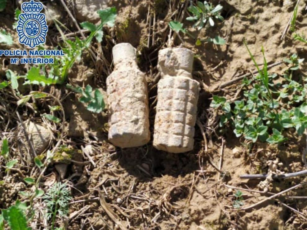 La Policía Nacional neutraliza dos artefactos de la Guerra Civil cerca de Huesca