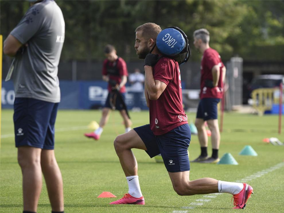 El Huesca cierra una exigente semana de entrenamientos