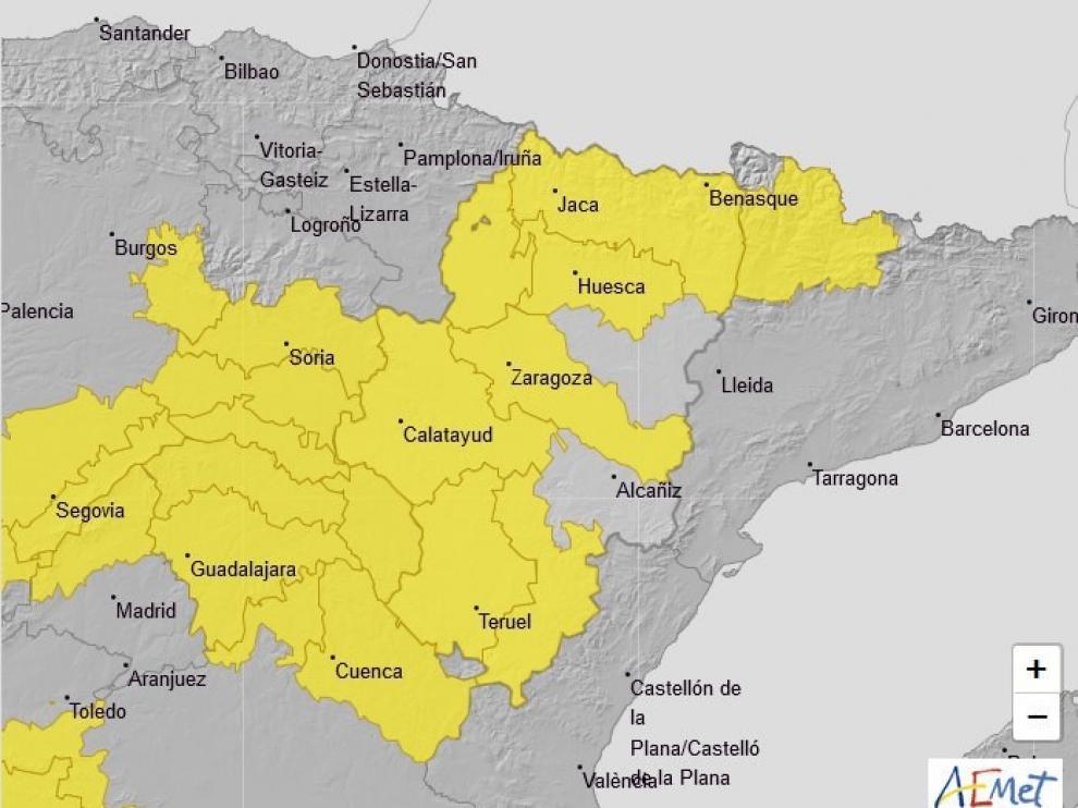 Ampliado el aviso amarillo por tormentas para este lunes