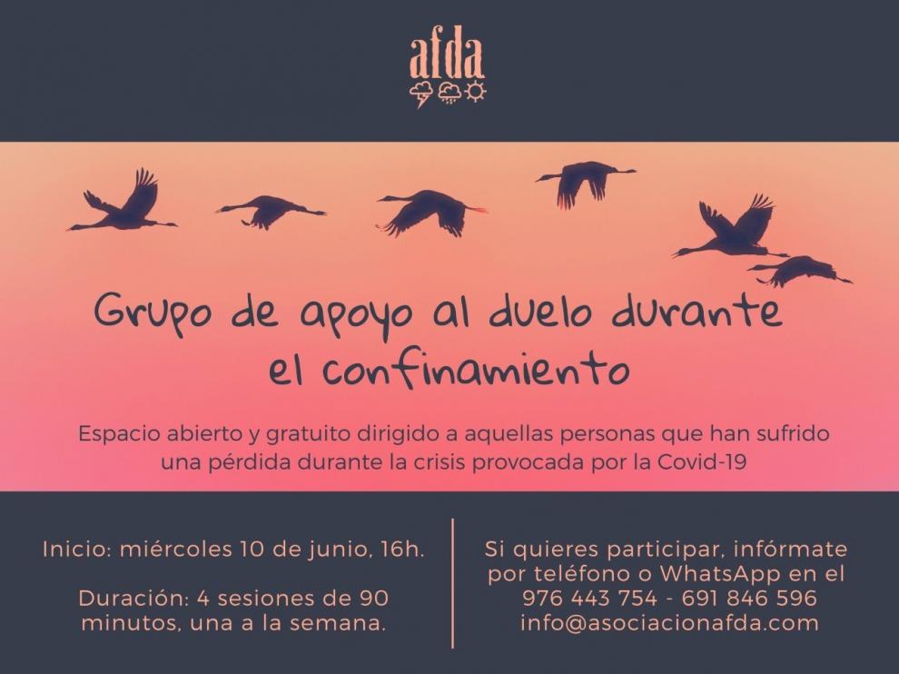 AFDA pone a disposición de los aragoneses grupos de apoyo al duelo