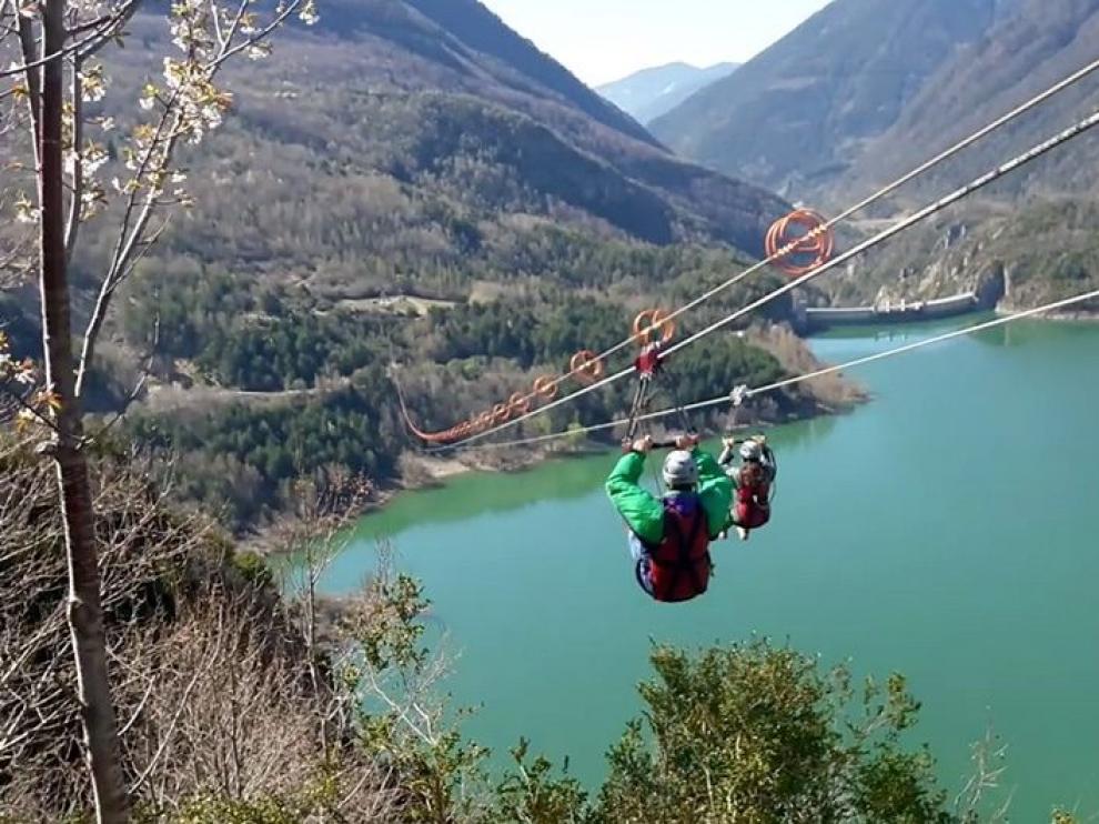 La tirolina del valle de Tena estará en servicio de nuevo desde el 20 de junio