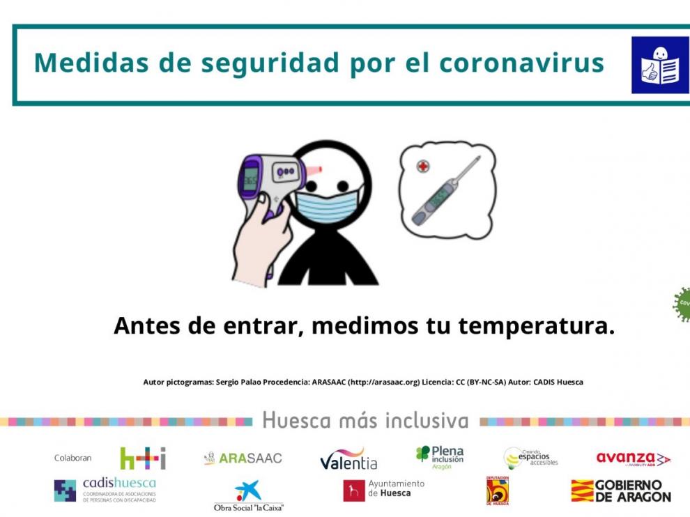 Elaboran carteles accesibles para indicar las medidas de seguridad por el coronavirus