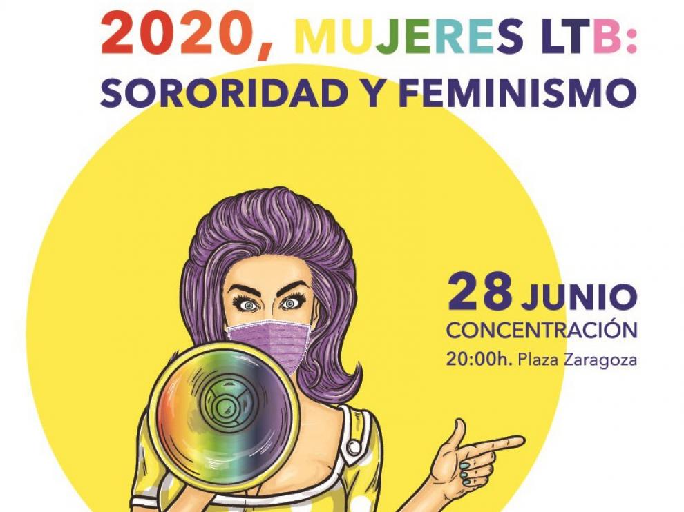 Las mujeres LTB claman en Huesca por "sororidad y feminismo"