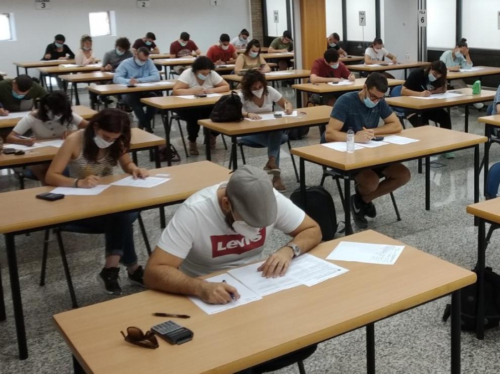 Primeros exámenes presenciales en la Uned de Barbastro tras la crisis del coronavirus