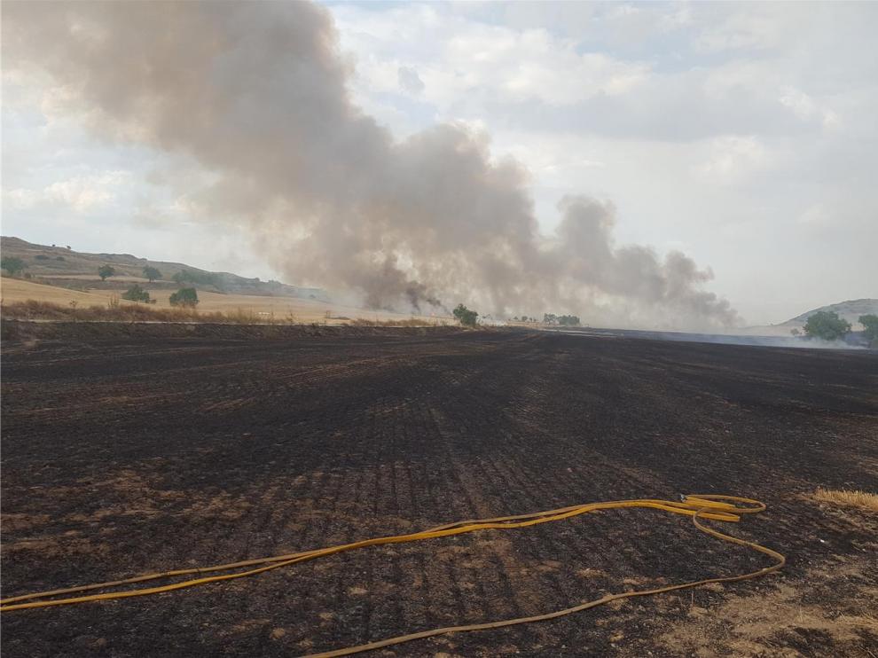 Un incendio arrasa unas 35 hectáreas de campo en Almudévar