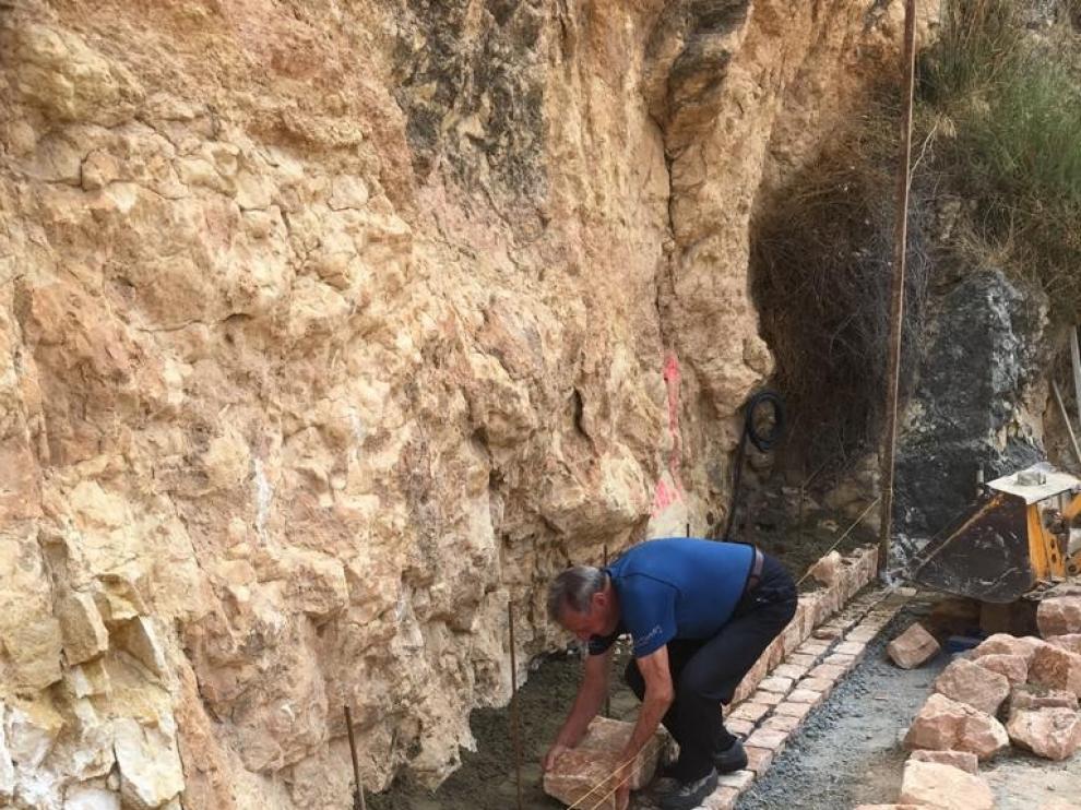 Un muro de contención reforzará la "torre albarrana" en la colegiata de Santa María de Alquézar