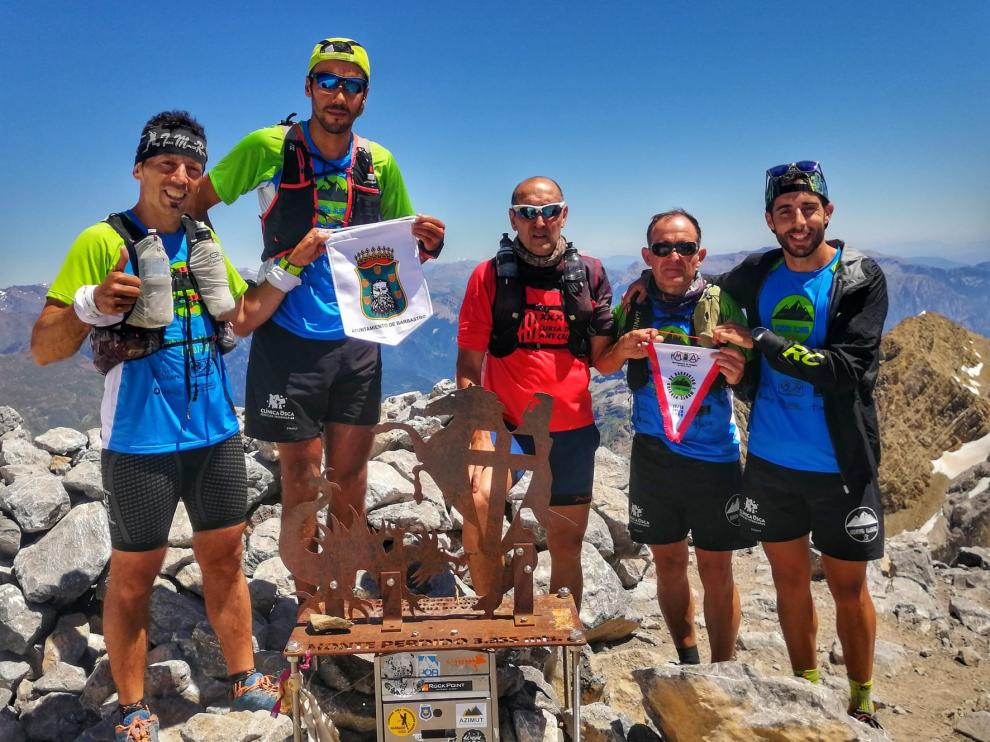 Los cinco deportistas del Reto solidario de Barbastro a Monte Perdido concluyen el recorrido