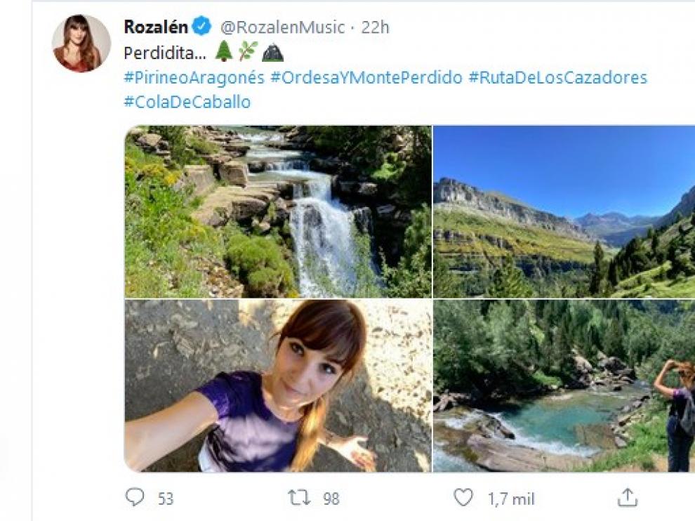 La cantante Rozalén disfruta "perdiéndose" en el Pirineo
